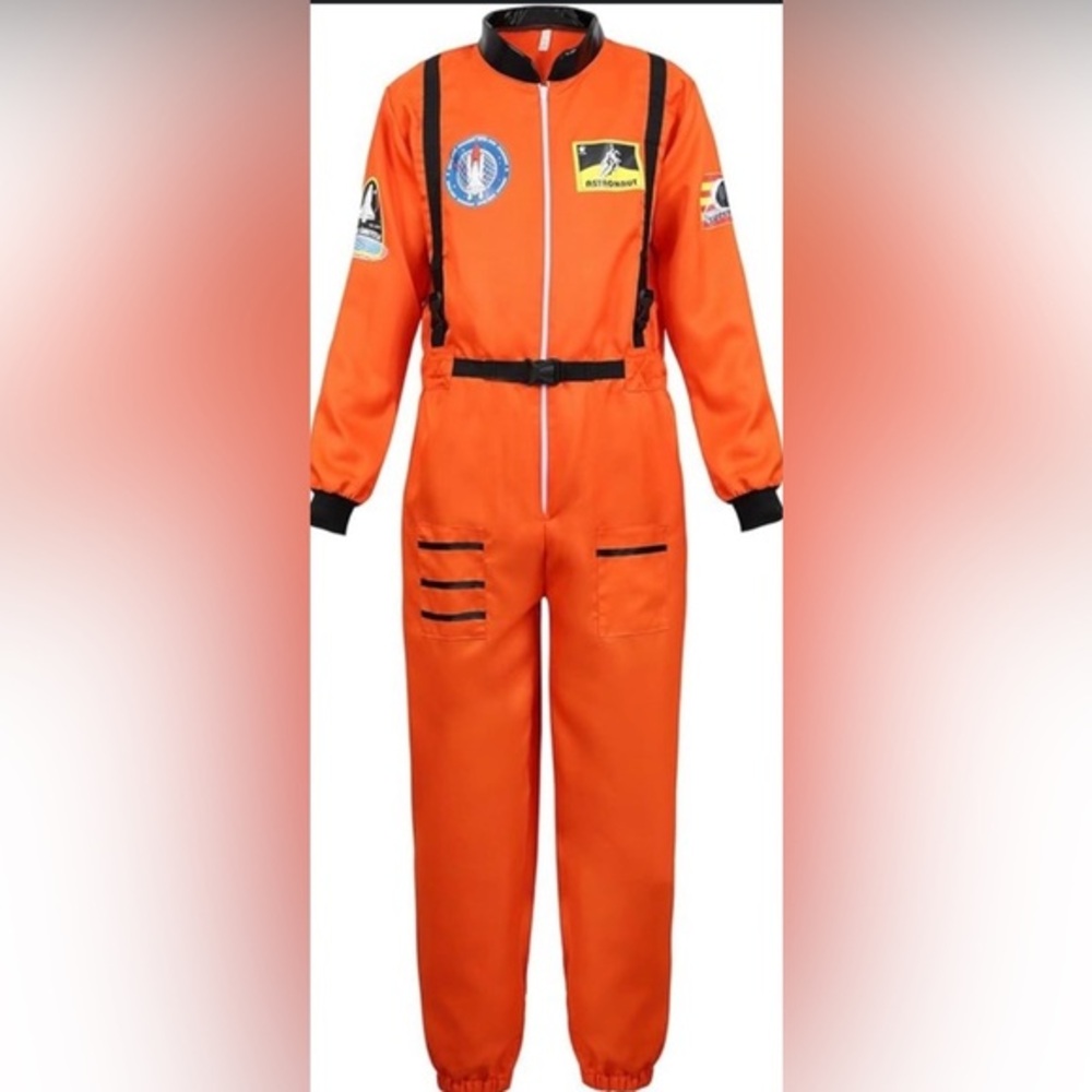 🚀 Adult Orange Astronaut Flight‎ Suit Costume - Size Large
